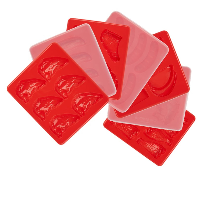 SET DI 7 STAMPI PER CARNE IN SILICONE